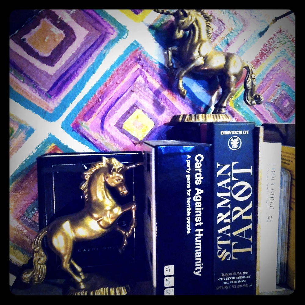 Unicorn brass book ends